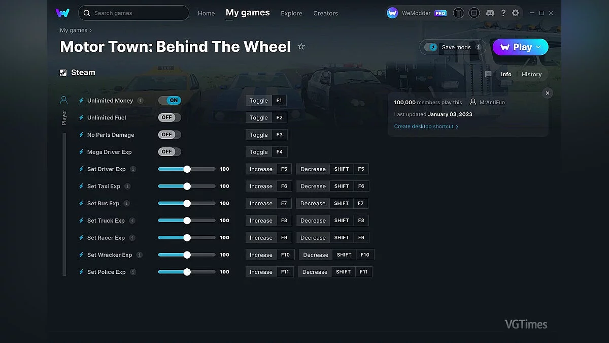 Motor Town: Behind The Wheel — Trainer (+11) from 01/03/2023 [WeMod]