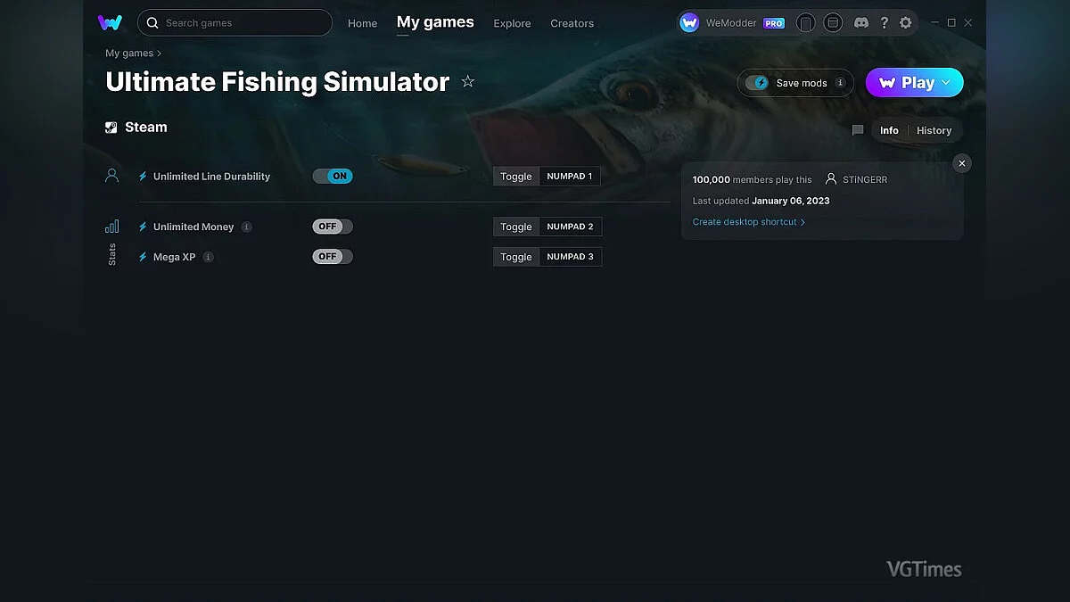 Ultimate Fishing Simulator — Trainer (+3) from 01/06/2023 [WeMod]