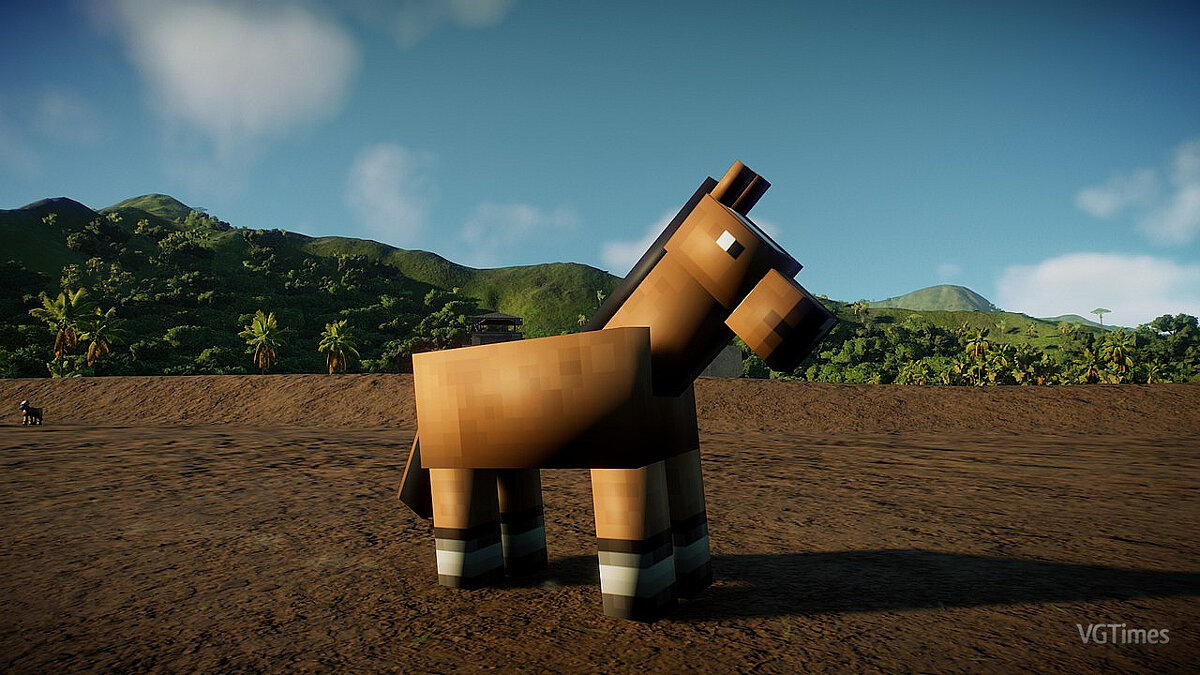 Jurassic World Evolution 2 — Horse from the game Minecraft