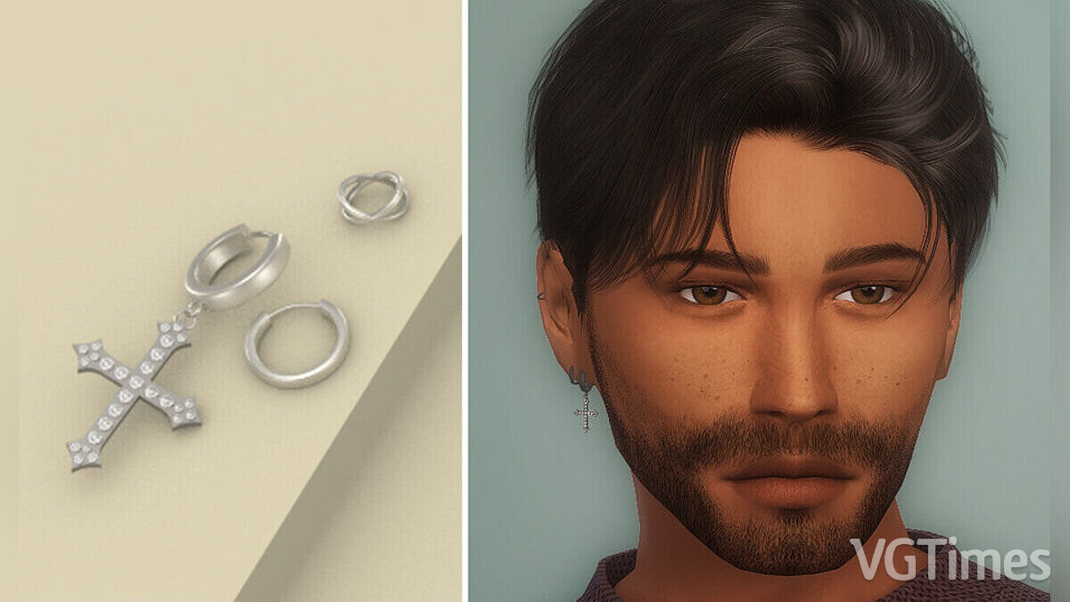 The Sims 4 — Men's earrings from the “Ritual Set”