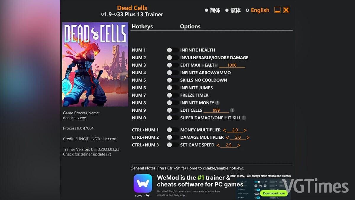 Dead Cells — Trainer (+13) [1.9 - 33]