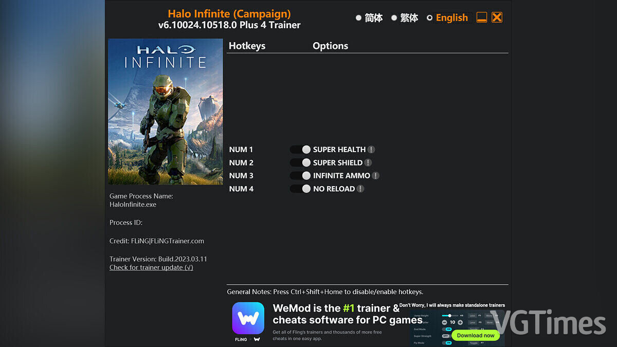 Halo Infinite — Trainer (+4) [6.10024.10518.0]