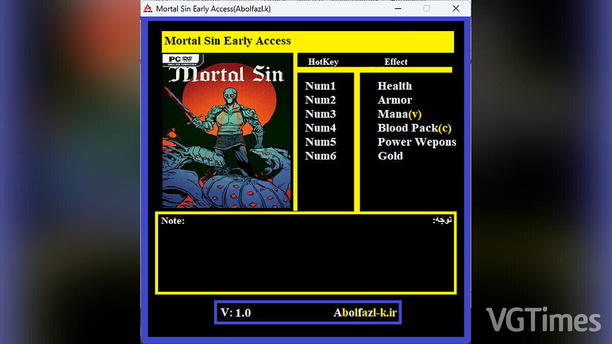 Mortal Sin — Trainer (+6) [1.0]