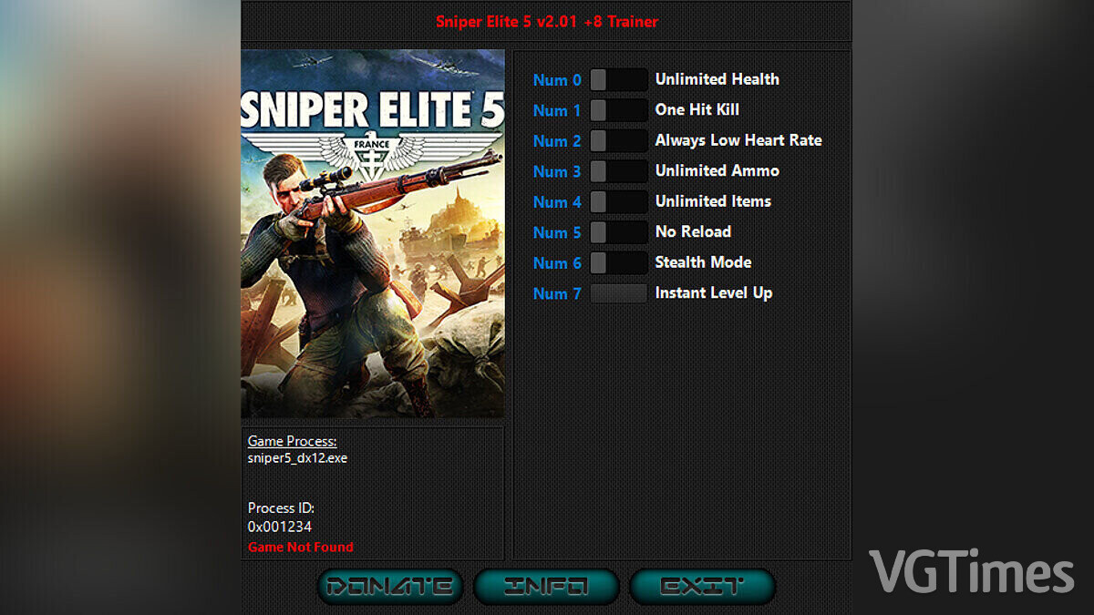 Sniper Elite 5 — Trainer (+8) [2.01]