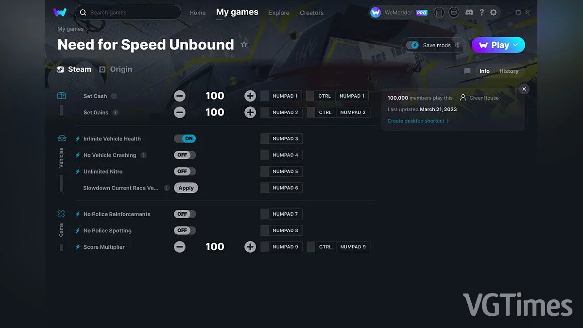 Need for Speed Unbound — Trainer (+9) from 03/21/2023 [WeMod]