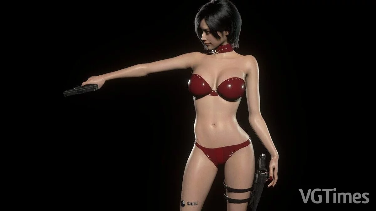 Resident Evil 4 Remake (2023) — Ada en bikini de cuero rojo (con física de pechos y glúteos)