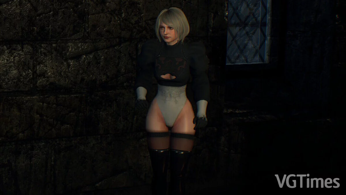 Resident Evil 4 Remake (2023) — Ashley dans le rôle de 2B (Nier Automata)