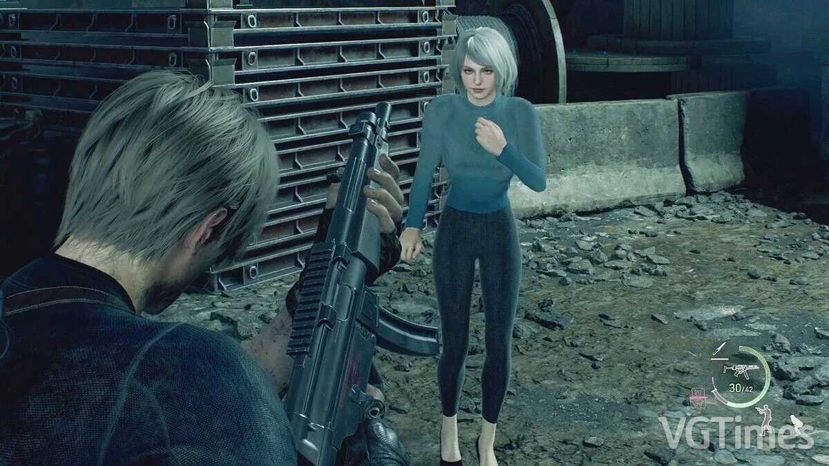 Resident Evil 4 Remake (2023) — Ashley con suéter y leggings