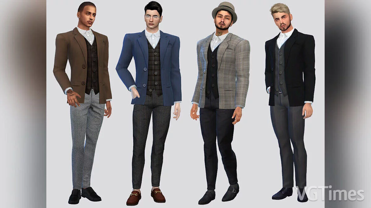 The Sims 4 — Chaqueta de traje Hilary para hombre.