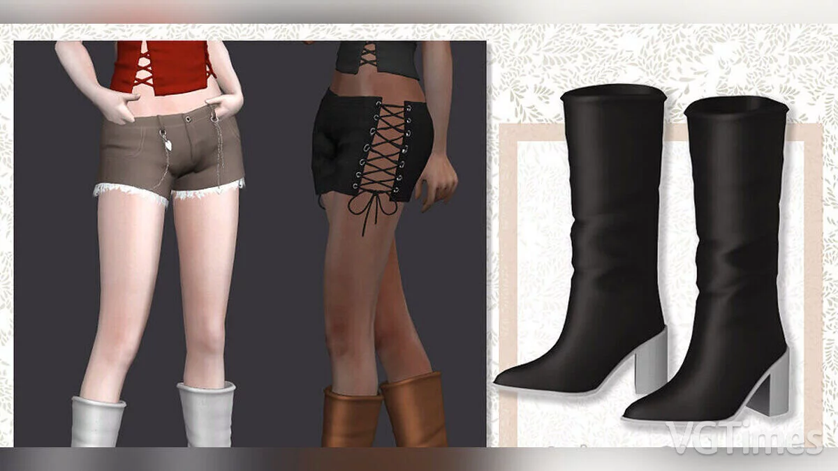 The Sims 4 — Wide women's boots