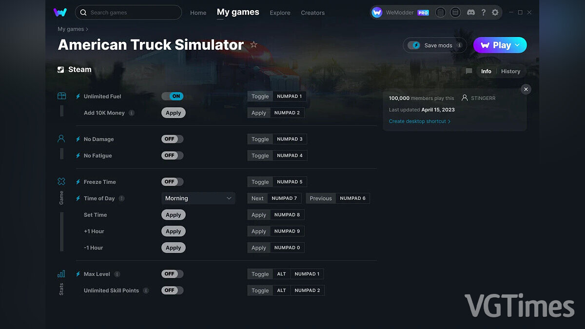 American Truck Simulator — Trainer (+11) from 04/15/2023 [WeMod]