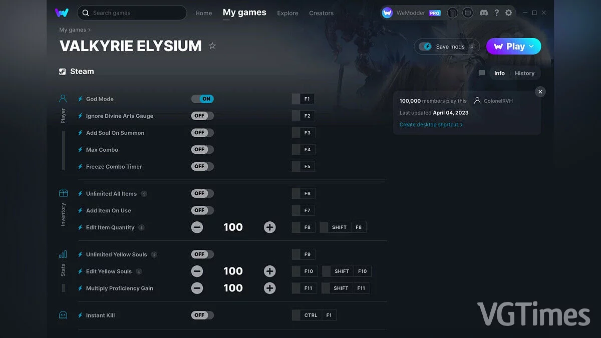 Valkyrie Elysium — Trainer (+15) from 04/04/2023 [WeMod]