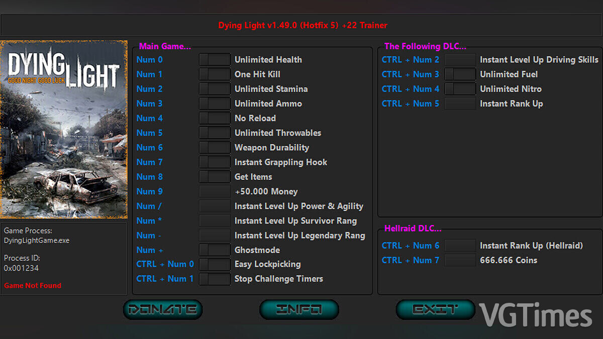 Dying Light — Trainer (+22) [1.21 - 1.49 Hotfix 5]