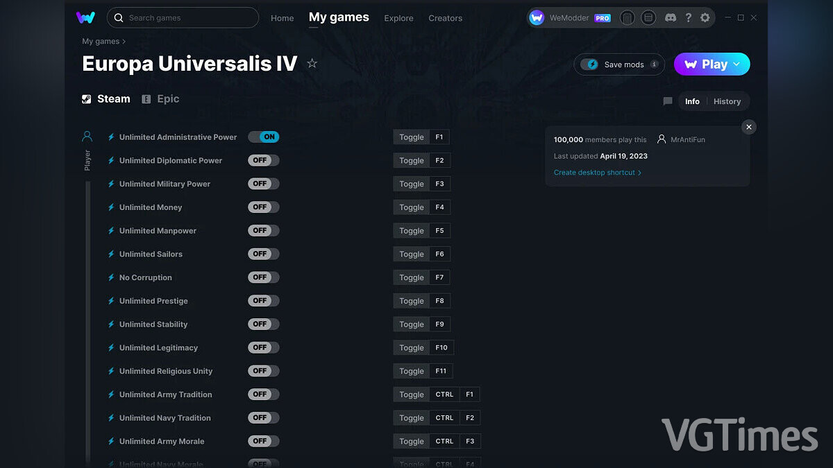 Europa Universalis 4 — Trainer (+23) from 04/19/2023 [WeMod]