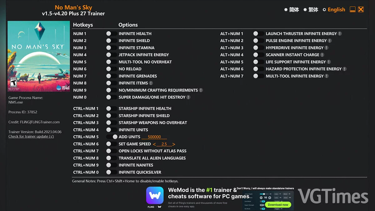 No Man&#039;s Sky — Trainer (+27) [1.0 - 4.20]