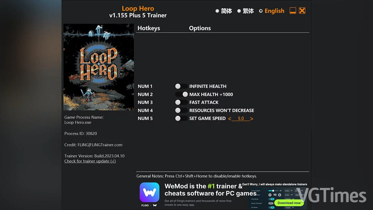 Loop Hero — Trainer (+5) [1.0 - 1.155]