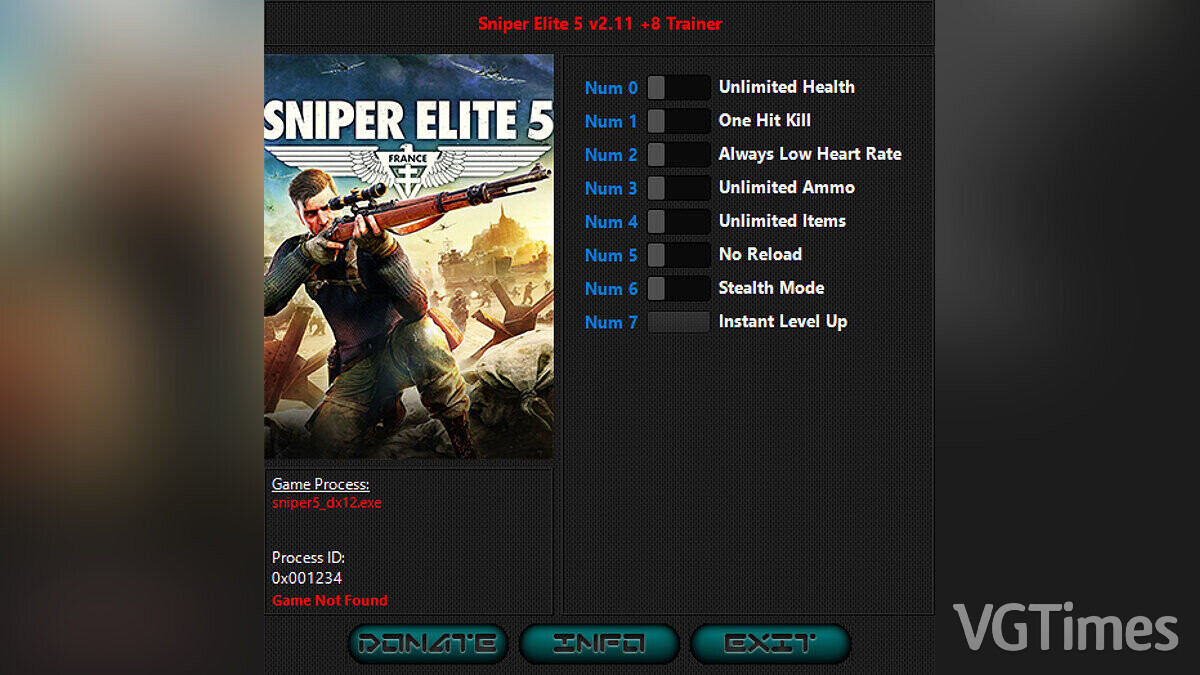 Sniper Elite 5 — Trainer (+8) [2.11]