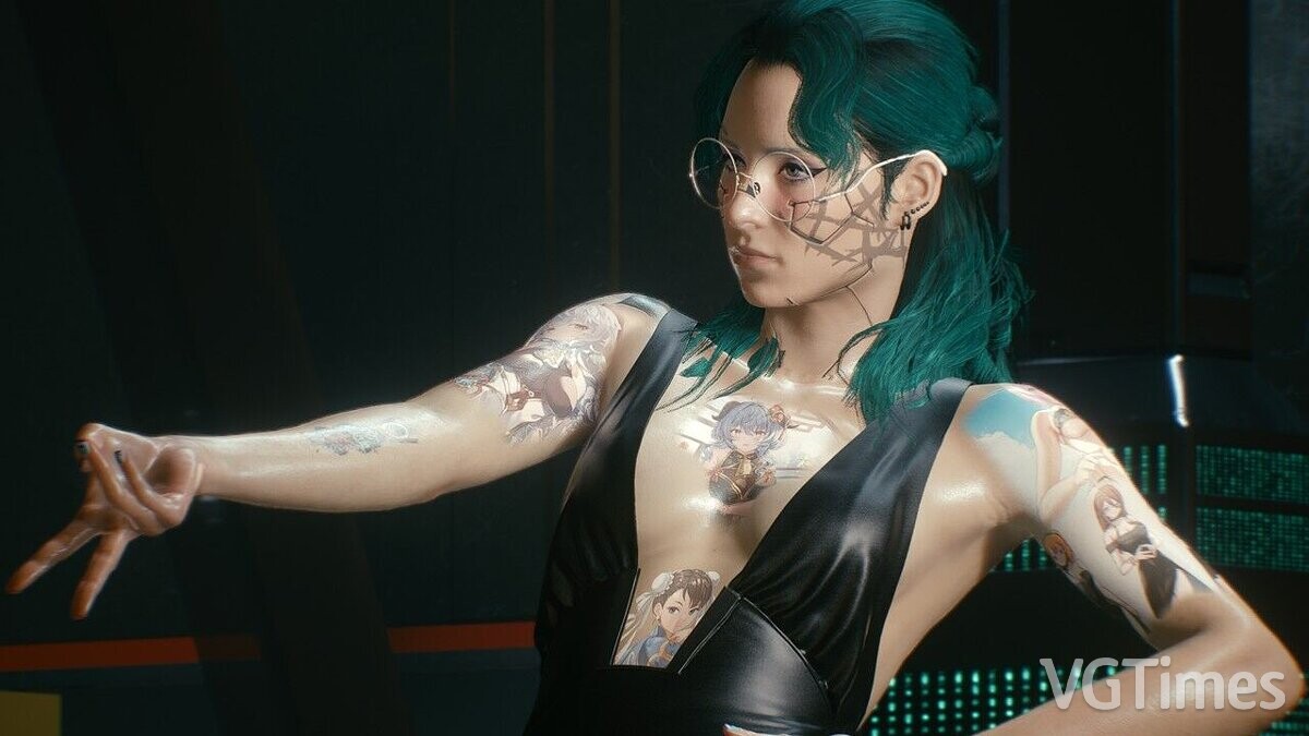 Cyberpunk 2077 — Women's anime tattoos