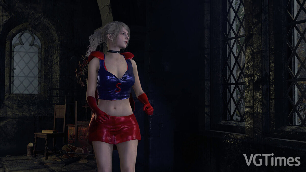 Resident Evil 4 Remake (2023) — Ashley in a superhero costume