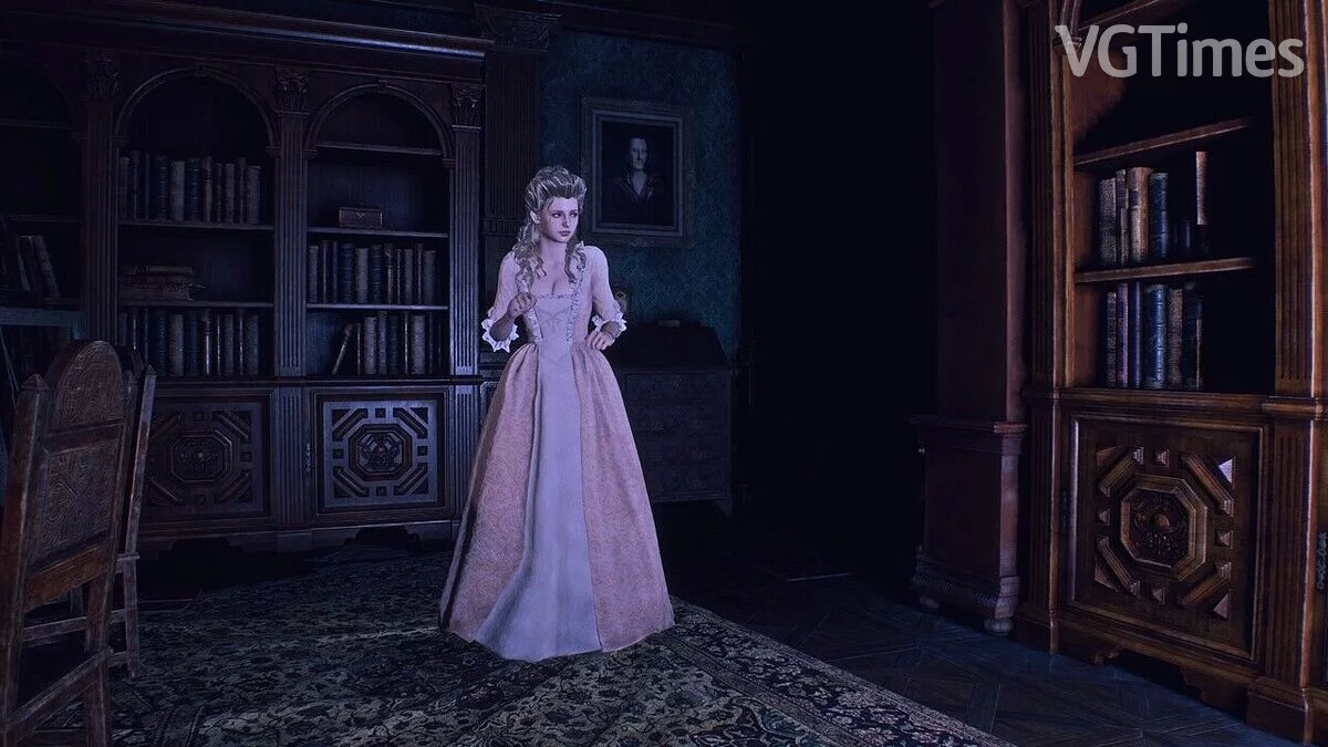 Resident Evil 4 Remake (2023) — Эшли в платье и прическе 18 века