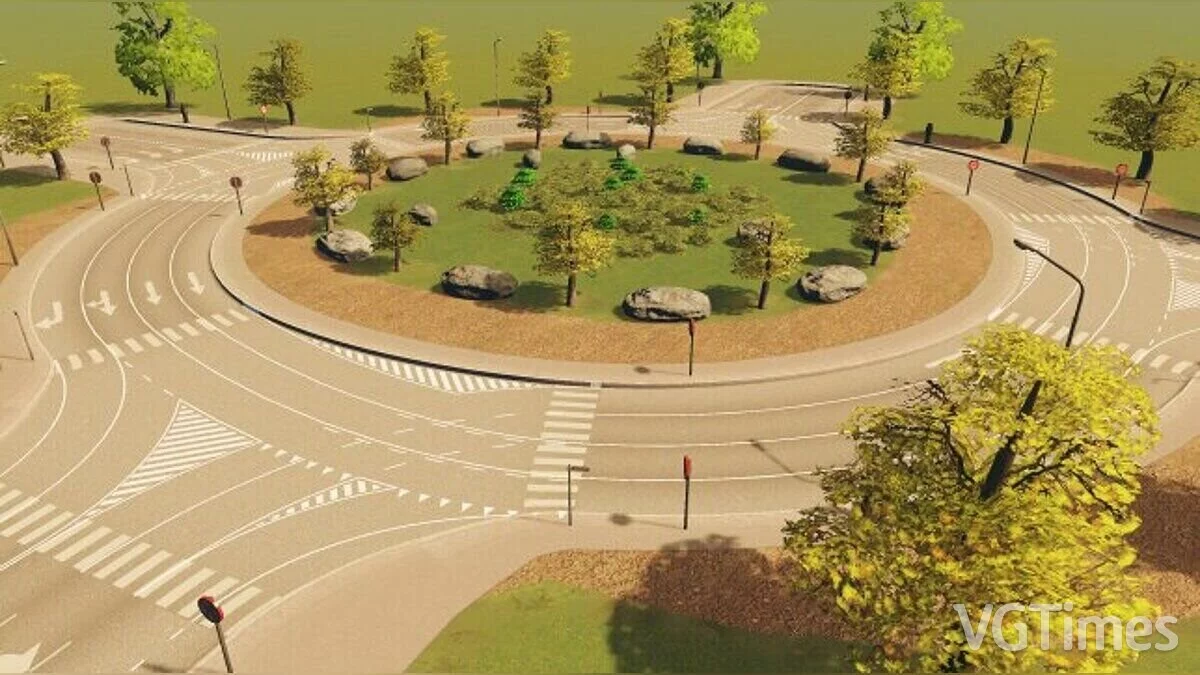 Cities: Skylines — Four-lane turbine roundabout