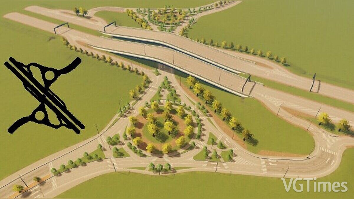 Cities: Skylines — Double turbine roundabout