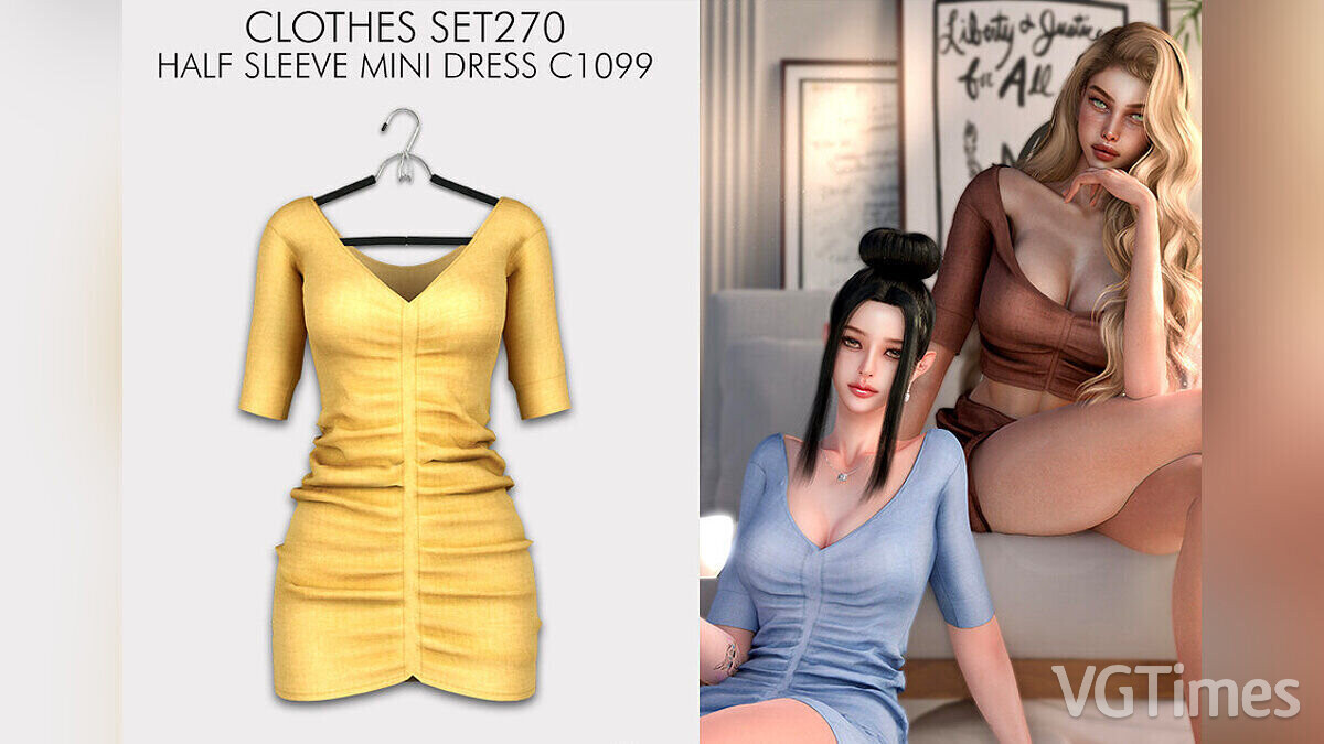 The Sims 4 — Mini dress with short sleeves