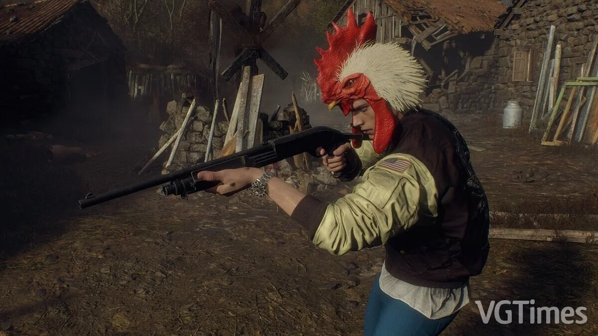 Resident Evil 4 Remake (2023) — Одежда Леона из игры Hotline Miami