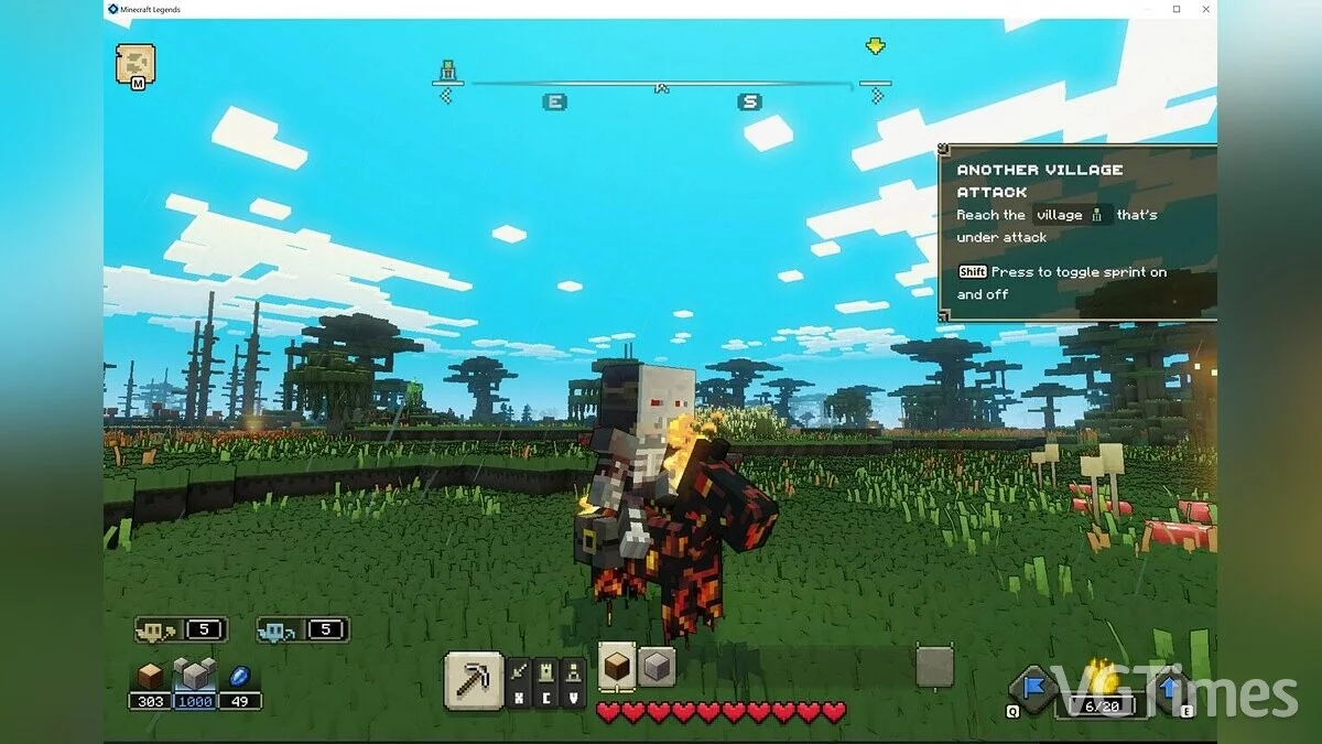 Minecraft Legends — caballo llameante