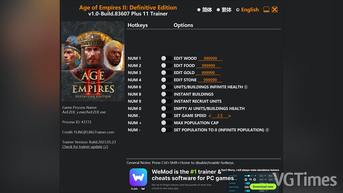 Age Of Empires 2: Definitive Edition — Trainer (+11) [1.0 - Build.83607]