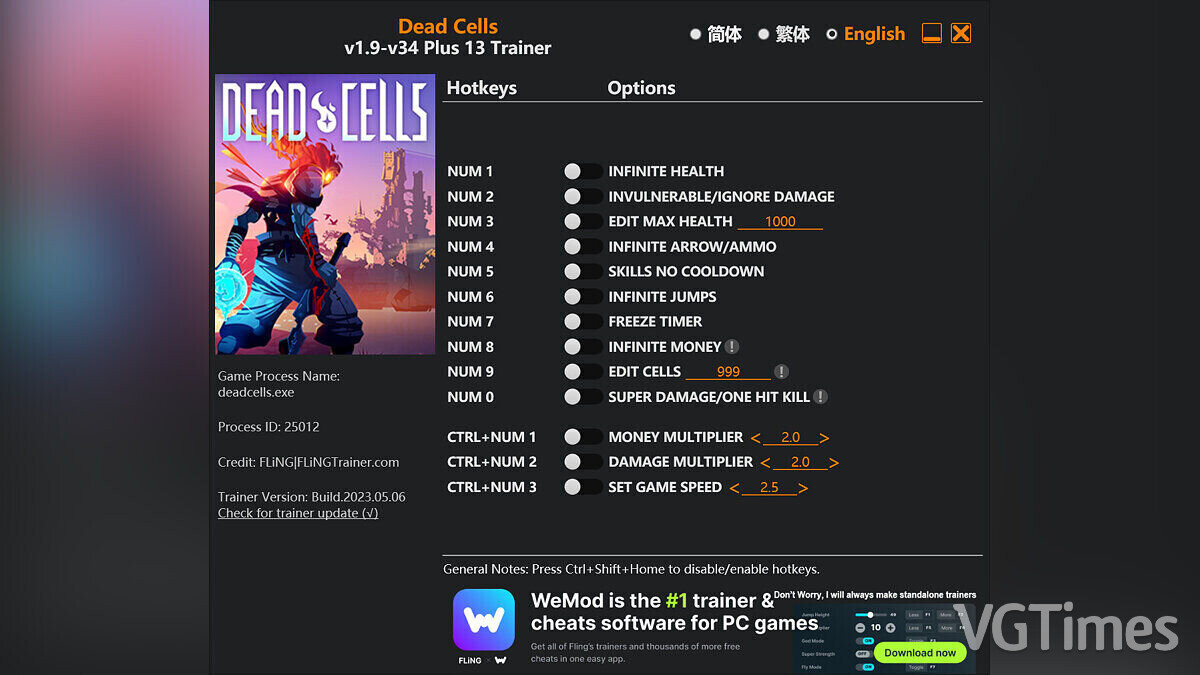 Dead Cells — Trainer (+13) [1.9 - 34]