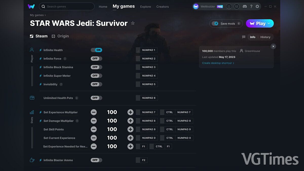 Star Wars Jedi: Survivor — Trainer (+15) from 05/17/2023 [WeMod]