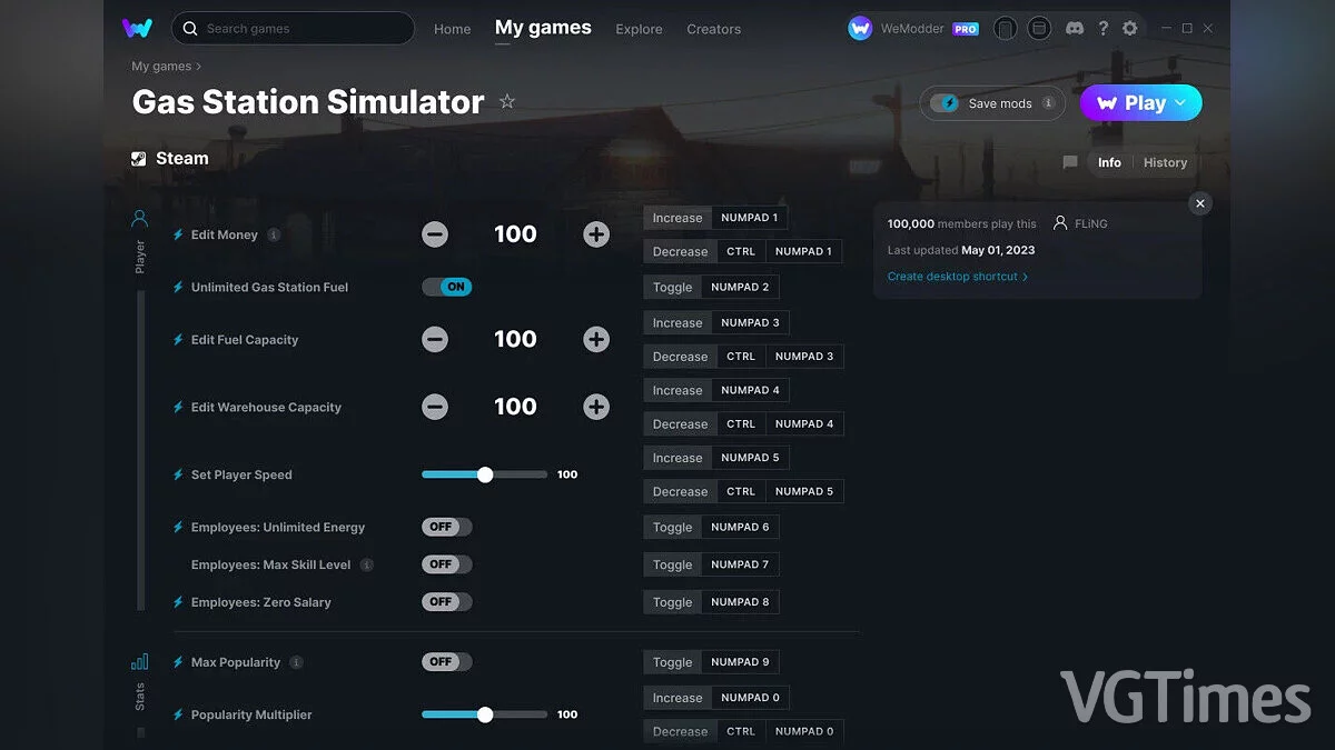 Gas Station Simulator — Trainer (+17) from 05/01/2023 [WeMod]