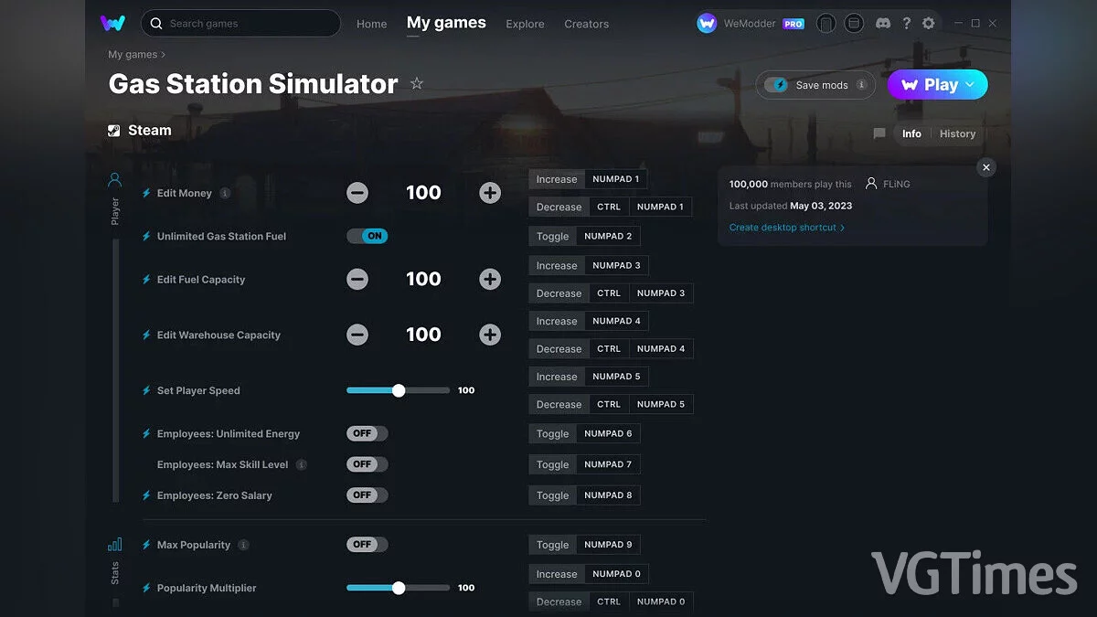 Gas Station Simulator — Entrenador (+17) del 03/05/2023 [WeMod]