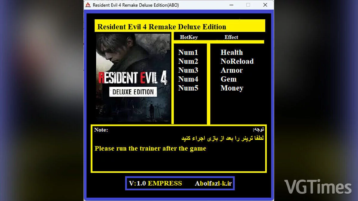 Resident Evil 4 Remake (2023) — Trainer (+5) [1.0]