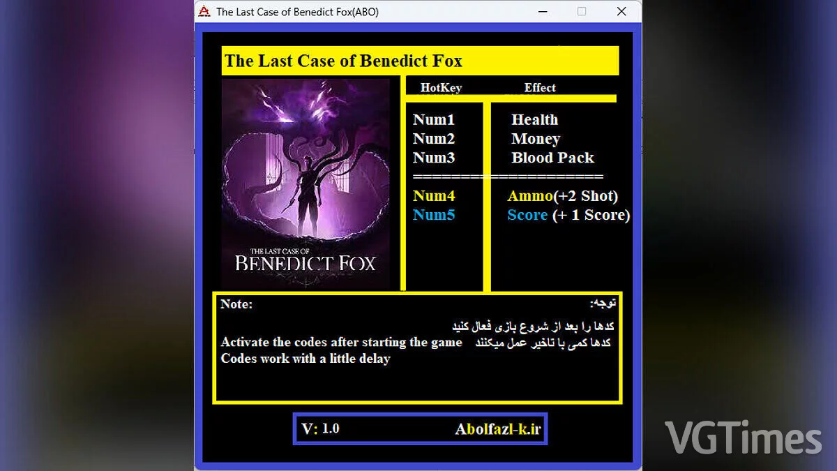 The Last Case of Benedict Fox — Trainer (+5) [1.0]