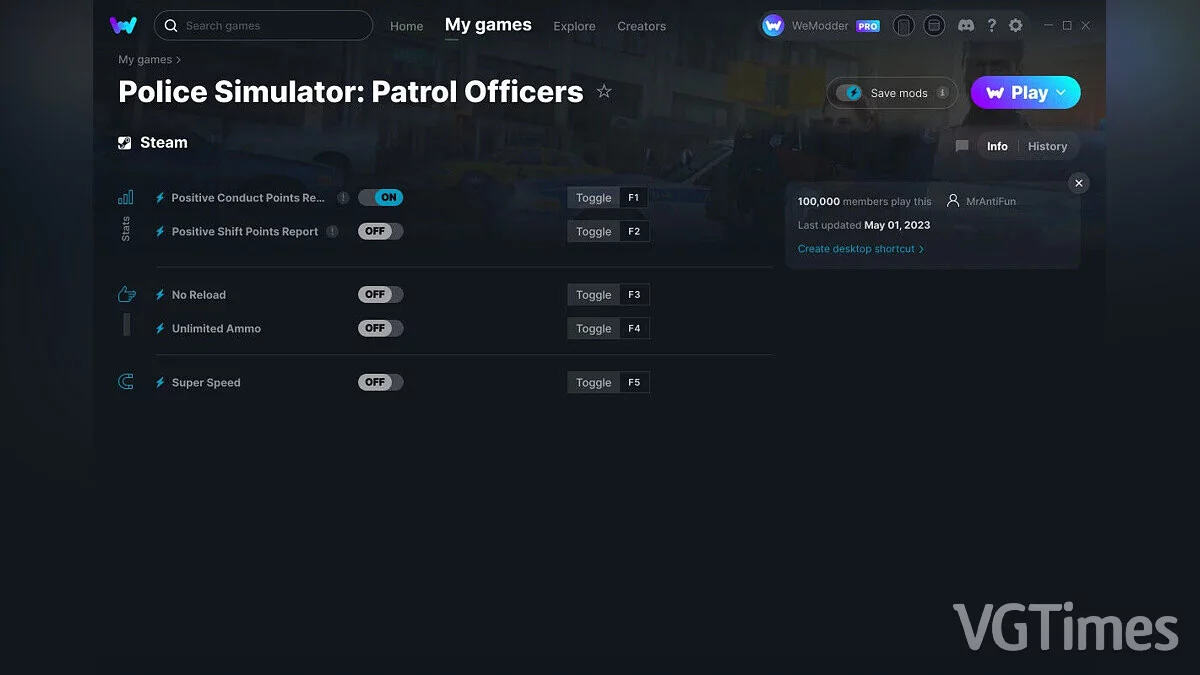 Police Simulator: Patrol Officers — Trainer (+5) from 05/01/2023 [WeMod]