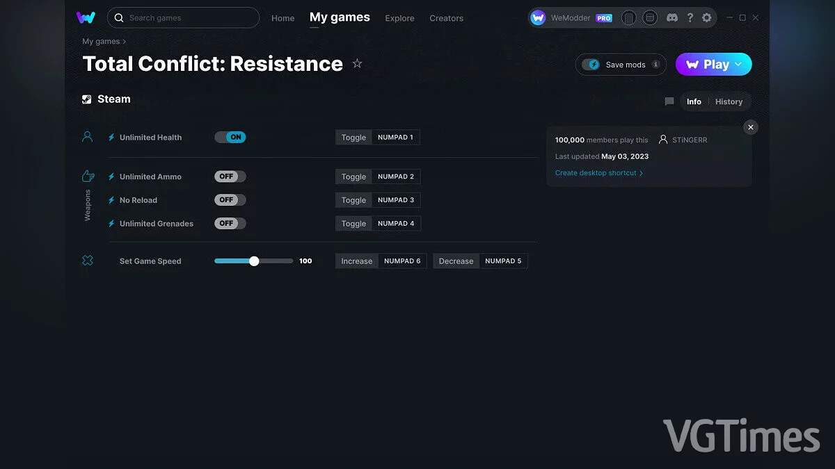 Total Conflict: Resistance — Formateur (+5) du 03/05/2023 [WeMod]