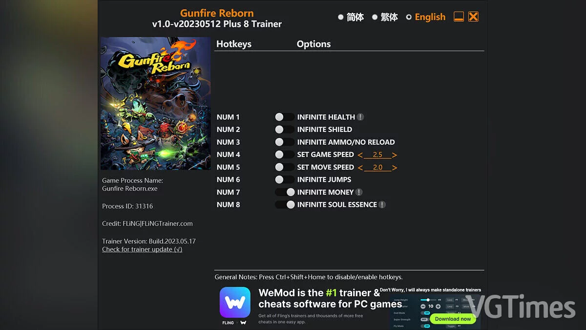 Gunfire Reborn — Entrenador (+8) [1.0 - ACTUALIZADO: 12/05/2023]