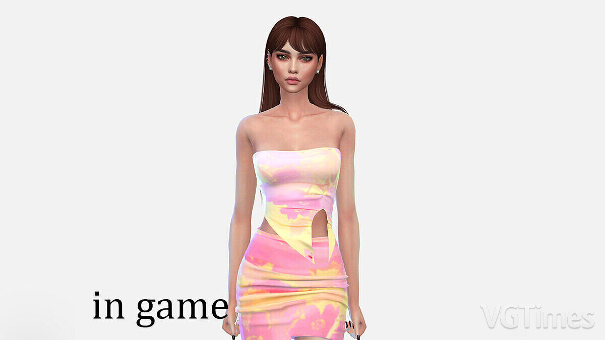 The Sims 4 — Asymmetrical printed top