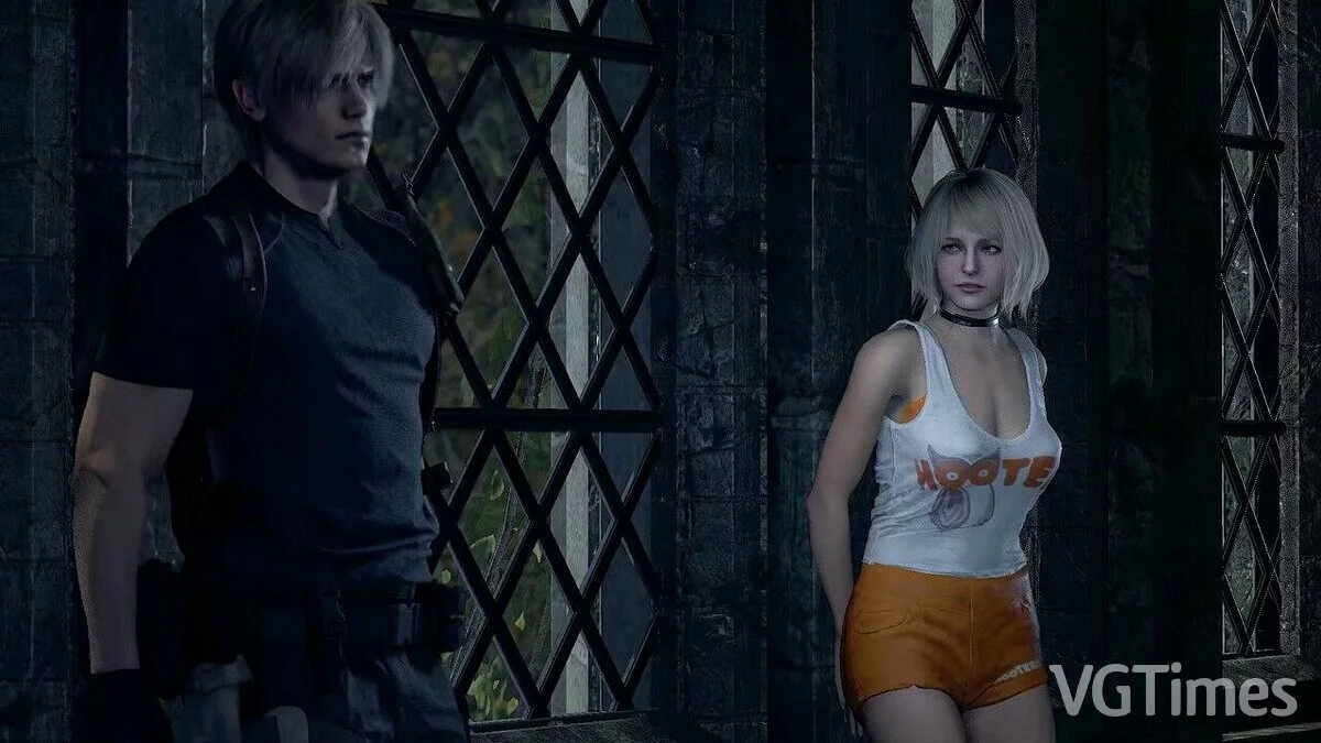 Resident Evil 4 Remake (2023) — Ashley con ropa de Hooters