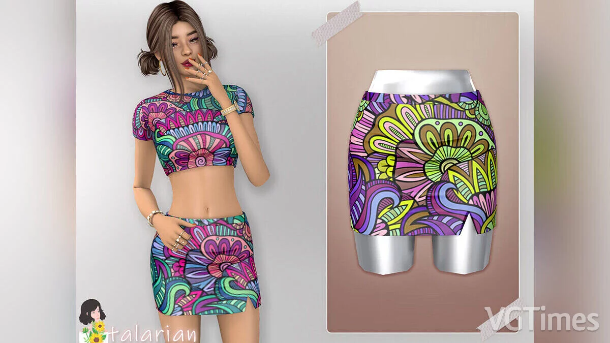 The Sims 4 — Printed miniskirt