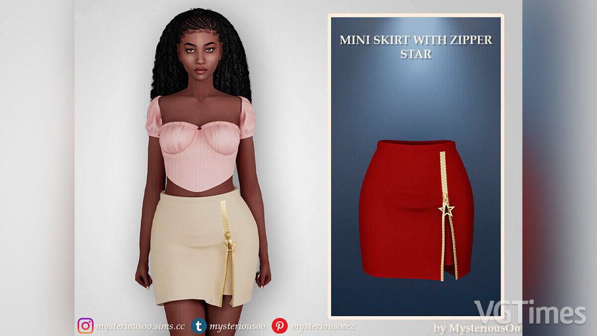 The Sims 4 — Miniskirt with star with zipper