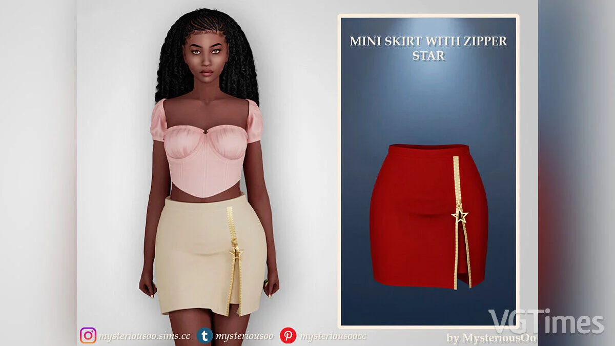 The Sims 4 — Miniskirt with star with zipper