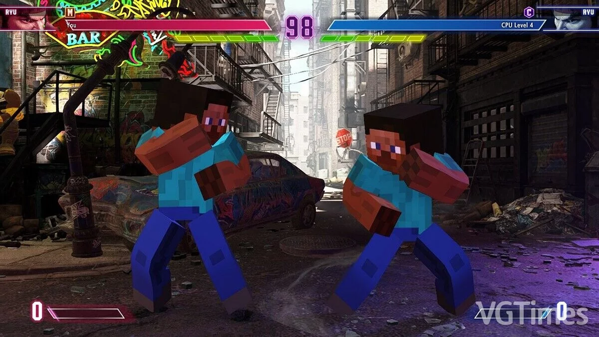 Street Fighter 6 — Стви из игры Minecraft вместо Рю