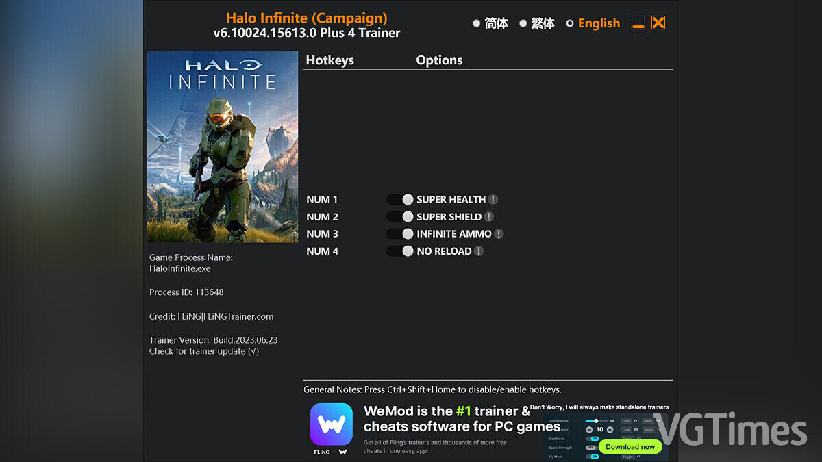 Halo Infinite — Trainer (+4) [6.10024.15613.0]