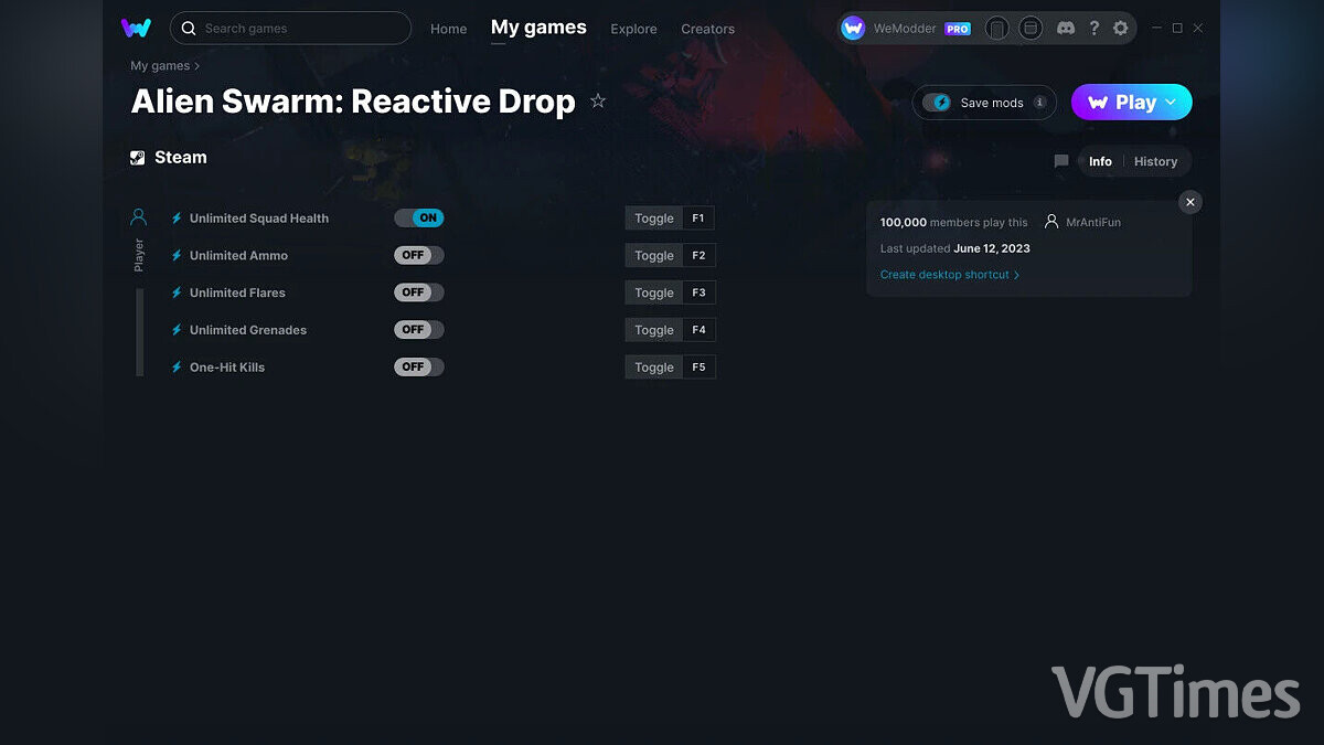 Alien Swarm: Reactive Drop — Trainer (+5) from 06/12/2023 [WeMod]