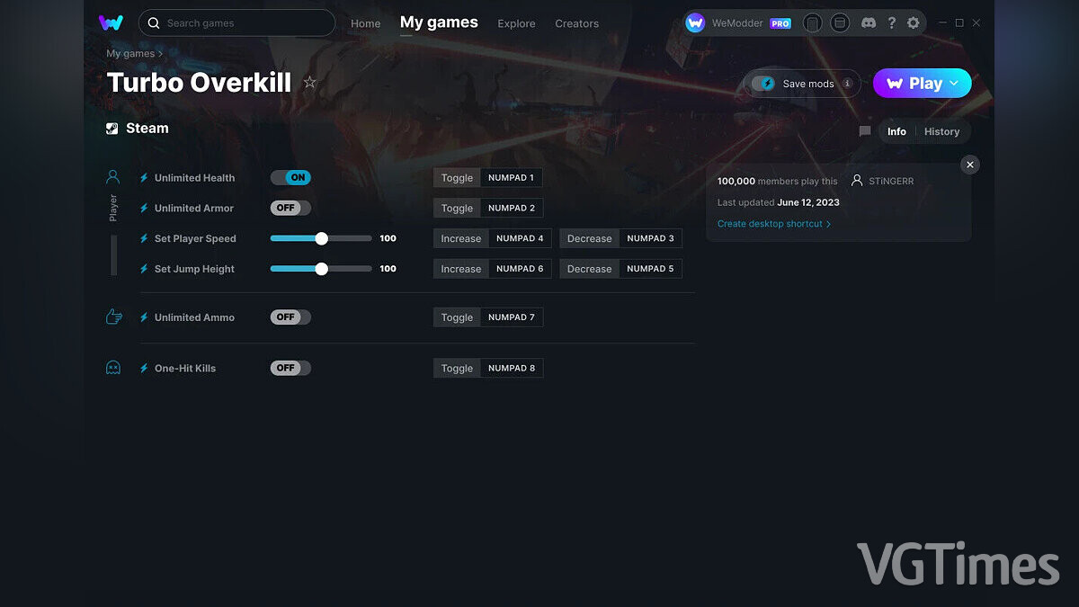 Turbo Overkill — Trainer (+6) from 06/12/2023 [WeMod]