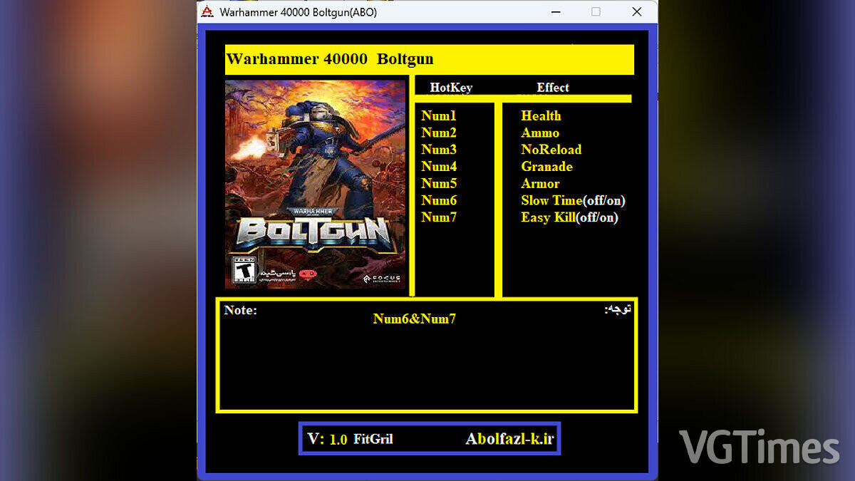 Warhammer 40,000: Boltgun — Trainer (+7) [1.0]