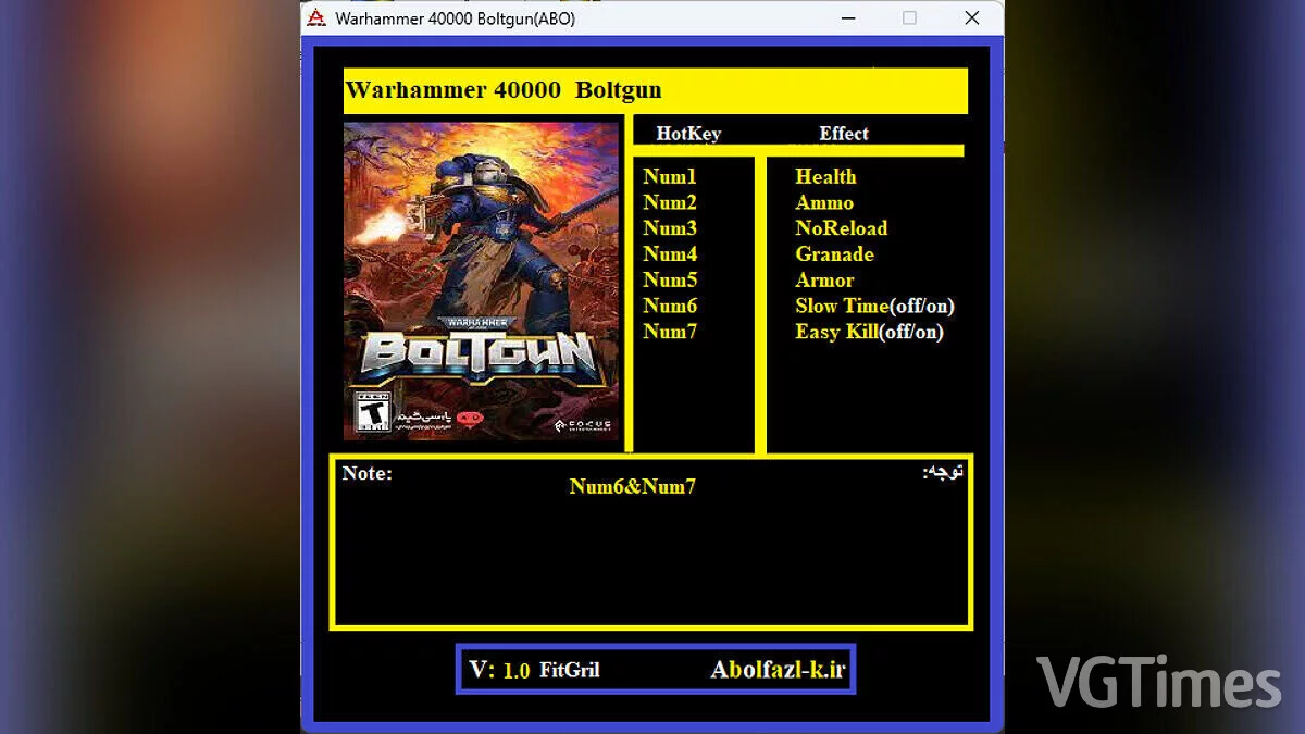 Warhammer 40,000: Boltgun — Trainer (+7) [1.0]